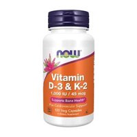 Vitamin D3 K2 Now 1000IU/45mcg 120 viên