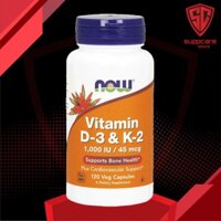 Vitamin D3 & K2 | Now Vitamin D3 & K2 1,000 IU / 45 mcg 120 Viên.