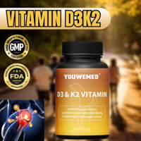 Vitamin D3+K2, Phục hồi và tăng cường xương, Thư giãn cơ bắp, Cải thiện sức khỏe tim mạch, 60 viên