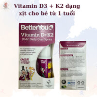 Vitamin D3k2 dạng xịt, Vitamin D + K2 Better You Anh Quốc cho bé 1-13tuổi