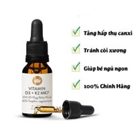 Vitamin D3/K2/MK7 cho bé hàng chính hãng Đức