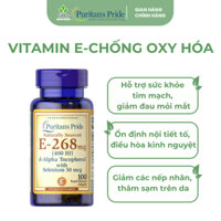 Vitamin E 268mg (400IU) With Selenium 50mg Puritan Pride Chống Lão Hóa Da