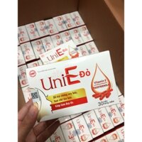 Vitamin E 400 đỏ Uni E kèm dầu hoa anh thảo dầu gấc giúp chống oxy hóa làm sáng da làm đẹp da hộp 3 vỉ x 10 viên