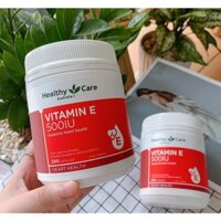 Vitamin E 500UI HealthyCare của Úc, bổ sung Vitamin E, lọ 200 viên