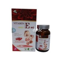 Vitamin E đỏ E400 IU Viên Uống Đẹp Da Chiết Xuất Lô Hội Dầu Hạnh Nhân Thông Đỏ hoa anh thảo dầu gâc - Hộp 30 Viên