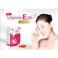 Vitamin E đỏ Kawa – hộp 30 viên - Bổ sung vitamin E, làm đẹp da, ngừa lão hóa da