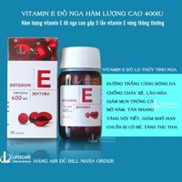 Vitamin E đỏ Nga Sanofi lọ thủy tinh hàm lượng cao 400IU, 30 viên