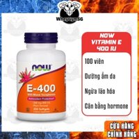 Vitamin E Hàm lượng Cao Viên Uống Giúp Da Mịn Màng Hết Khô Ráp Trẻ Hóa Đep Da Chống Lão Hóa Now Vitamin E 400IU.