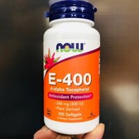 Vitamin E Hàm lượng Cao Viên Uống Giúp Da Mịn Màng Hết Khô Ráp Trẻ Hóa Đep Da Chống Lão Hóa Now Vitamin E 400IU