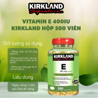 Vitamin E Thiên Nhiên 400 IU Kirkland 500 Viên Của Mỹ