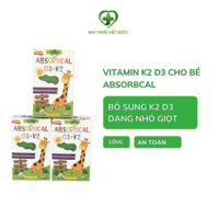 Vitamin K2 D3 cho bé Absorbcal bổ sung K2 D3 giúp tăng hấp thu canxi trẻ, ăn ngon ngủ tốt, cao lớn