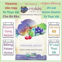 Vitamin Khoáng Chất Cho Mẹ Bầu 180 Viên - Folate 800mcg - Garden Of Life - Prenatal MultiVitamin Mykind Organic