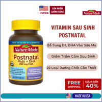 Vitamin Sau Sinh, Mẹ Cho Con Bú, Postnatal Multi DHA Nature Made, 60 viên, Nhập Mỹ
