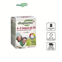Vitamin tổng hợp A-Z Depot ab 50 của Altaphma cho người trên 50 tuổi,vitamin A, B1,B12,vitamin E,vitamin K, hộp 100 viên