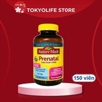 Vitamin tổng hợp bà bầu Mỹ Nature Made Prenatal Multi DHA 150 viên, Bổ bầu mỹ Prenatal số 1 tại Mỹ