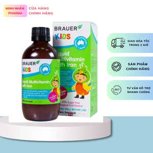 Vitamin tổng hợp Brauer Kids Liquid Multivitamin with Iron