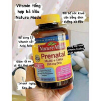 Vitamin tổng hợp cho bà bầu Mỹ nature made prenatal folic + dha hộp 150 viên nội địa Mỹ  halinhofficials