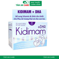 Vitamin Tổng Hợp Cho Bà Bầu, Kidimam DHA, Acid Folic, Sắt, Dầu Cá, Calci, Vitamin B, Vitamin C, Magie - Tâm An Care