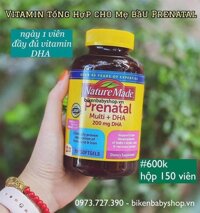 Vitamin tổng hợp cho bà bầu Nature Made Prenatal Multi + DHA 150 viên