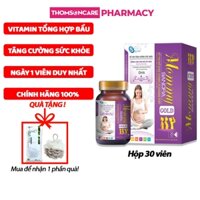 Vitamin tổng hợp cho bà bầu Mommy Gold Sanofia (Tím) - Giúp bà bầu khỏe mạnh, thai nhi phát triển toàn diện- Hộp 30 viên