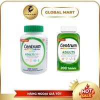 Vitamin tổng hợp cho nam nữ Centrum adults Mỹ trên/dưới 50 tuổi