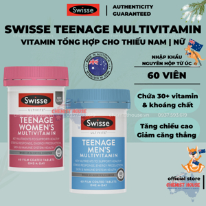 Vitamin tổng hợp cho nam vị thành niên Swisse Teenage Ultivite Men’s Multivitamin 60 viên