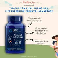 Vitamin Tổng Hợp + Choline + Folic Acid + DHA cho Bà Bầu Life Extension Prenatal Advantage Supplement 120 viên của Mỹ