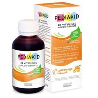 Vitamin tổng hợp PEDIAKID 22 Vitamines Pháp 125ml siro vị cam dễ uống thơm ngon cho bé từ 6 tháng