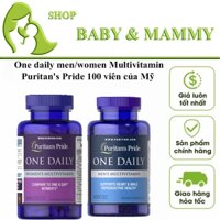 Vitamin tổng hợp và khoáng chất cho nam và nữ one daily men/women Multivitamin Puritan's Pride 100 viên của Mỹ