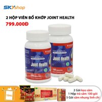 Vitar - 2 hộp bổ khớp Vitar Joint Health Formuation 100 viên - Tặng 5 gói sâm nhung linh chi + 1 Hộp trà sâm Wongin-T Ginseng Tea 100 gói/hộp + 2 gói kẹo sâm có đường 200g