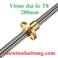 VITME ĐAI ỐC T8 200MM, TRỤC VÍT ME 3D