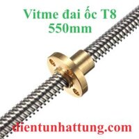 VITME ĐAI ỐC T8 550MM, TRỤC VÍT ME 3D