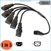 Vivi 0 5m 3 chân IEC320-C14 Nam Cắm Sang Nhiều C13 Nữ Adapter Dây Y Bộ Chia Nguồn Điện Chuyển Đổi Dây Cáp Bl