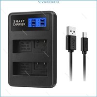 Vivi EN-EL14 Bộ sạc USB đôi LCD cho P7000 P7100 P7700 P7800 D3100 D3200