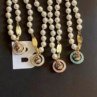 Vivienne Westwood 25 Ngọc Trai Ba Chiều Sao Thổ Vòng Cổ Ngọc Trai Nguyên Chất Gió Xếp Chồng Vòng Cổ Xương Đòn