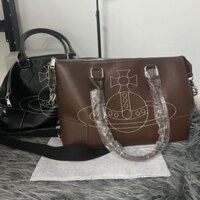 Vivienne Westwood Dung Tích Lớn Outlander Sao Thổ Hobo Túi Punk Xe Máy Đi Lại Đeo Vai Túi Tote