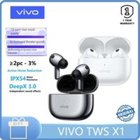 VIVO Tai nghe Bluetooth VivoTWS X1 giúp giảm tiếng ồn hoạt động không dây thực sự, chống thấm nước trong tai, chơi game độ bền lâu, độ trễ thấp, âm thanh vòm 3D