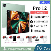 VIVQ Pro12 Máy tính bảng 12,0 inch 12GB + 512GB 4k 24MP + 48MP 8800mAh Máy tính bảng dung lượng lớn HD Camera Android