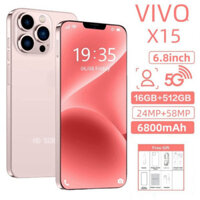 VIVQ X15 Điện thoại thông minh  Điện thoại chơi game 6800mAh Điện thoại Android màn hình lớn 6,8 inch