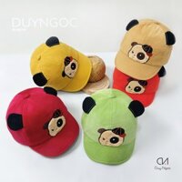 VK-Nón kết thời trang nhung gấu Panda Duy Ngọc Cho Bé 10-24 tháng Size 48cm