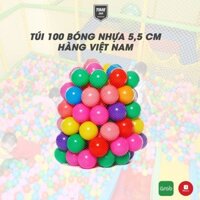 VK-Set 100 bóng nhựa VN 5.5cm nhiều màu sắc cho bé chơi nhà tắm và nhà banh