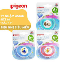 VK-Ty ngậm Pigeon silicon dẹt cho em bé từ sơ sinh đến 18 tháng tuổi