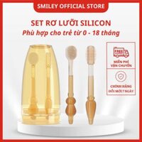 VKOOL Set Rơ Lưỡi Silicon Cao Cấp Cho Bé Từ 0 Đến 8 Tháng Tuổi Kết Hợp Làm Bàn Chải Đánh Răng Siêu Mềm Kháng Khuẩn Chịu Được Nhiệt Độ Cao Vệ Sinh Dễ Dàng