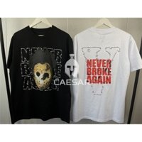 Vlone x NBA YoungBoy Joint HAUNTED Mặt nạ thép gai Lưới Big V Nam Nữ Tay Ngắn TEE316