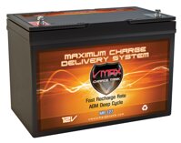 VMAX MR127-100 12V 100Ah AGM Deep Cycle Marine Battery Compatible with Newport Vessels NV-Series 46 lb. Thrust Saltwater Electric Trolling Motor