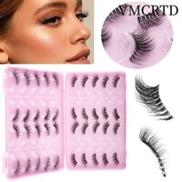 Vmcrtd 20 Đôi Nửa Mi, Lông Mi Giả Mềm Mại Tự Nhiên Chồn, Vẻ Đẹp Nữ Mắt Mèo Dài Wispy Band Lông Mi Giả Nối Mi
