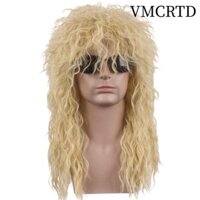 Vmcrtd 70s 80 Rockstar Tóc Giả, Curvy Fluffy Halloween Party Cosplay Tóc Giả, Chất Lượng Cao Punk Dài Cosplay Rockstar Phụ Kiện