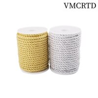 VMCRTD Set 2 Cuộn Dây Thừng Xoắn 6mm Màu Vàng / Bạc Làm Đồ Thủ Công diy Trang Trí Nội Thất