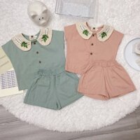 VN0009 Set Đồ Hoa Thêu Cổ Cho Bé (Nhiều Màu)