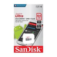 VNSD Thẻ nhớ MicroSD Sandisk Ultra 80mb/s 533x Class10 64GB - New 2018 35 22